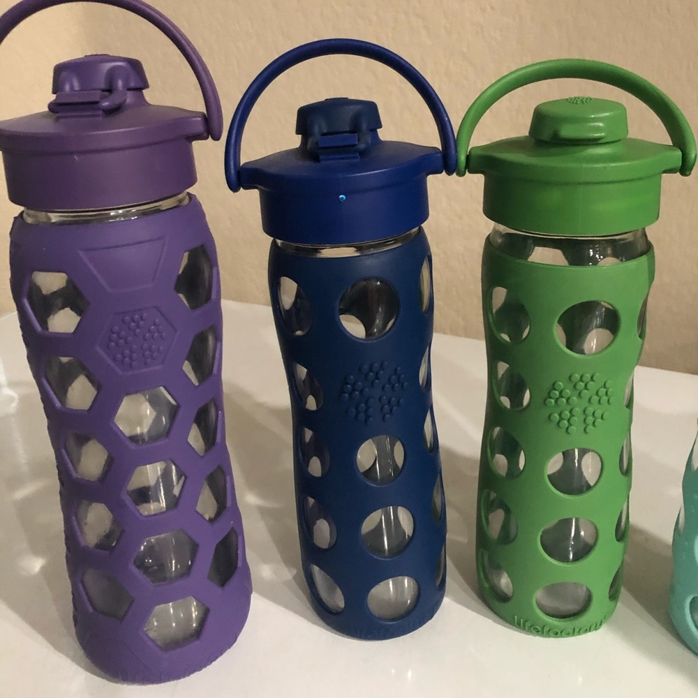 Life factory glass water hydro bottle flasks x3